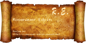Rosenauer Edvin névjegykártya